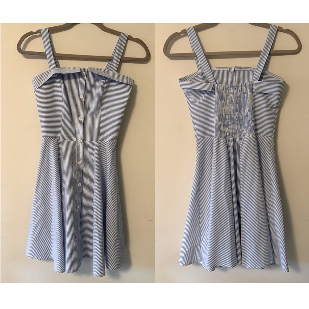 Blue White Stripe Nautical Circle Dress XS